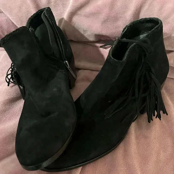 Sam Edelman black suede fringe booties size 7/37 EUC Style “Paige” - Picture 8 of 16